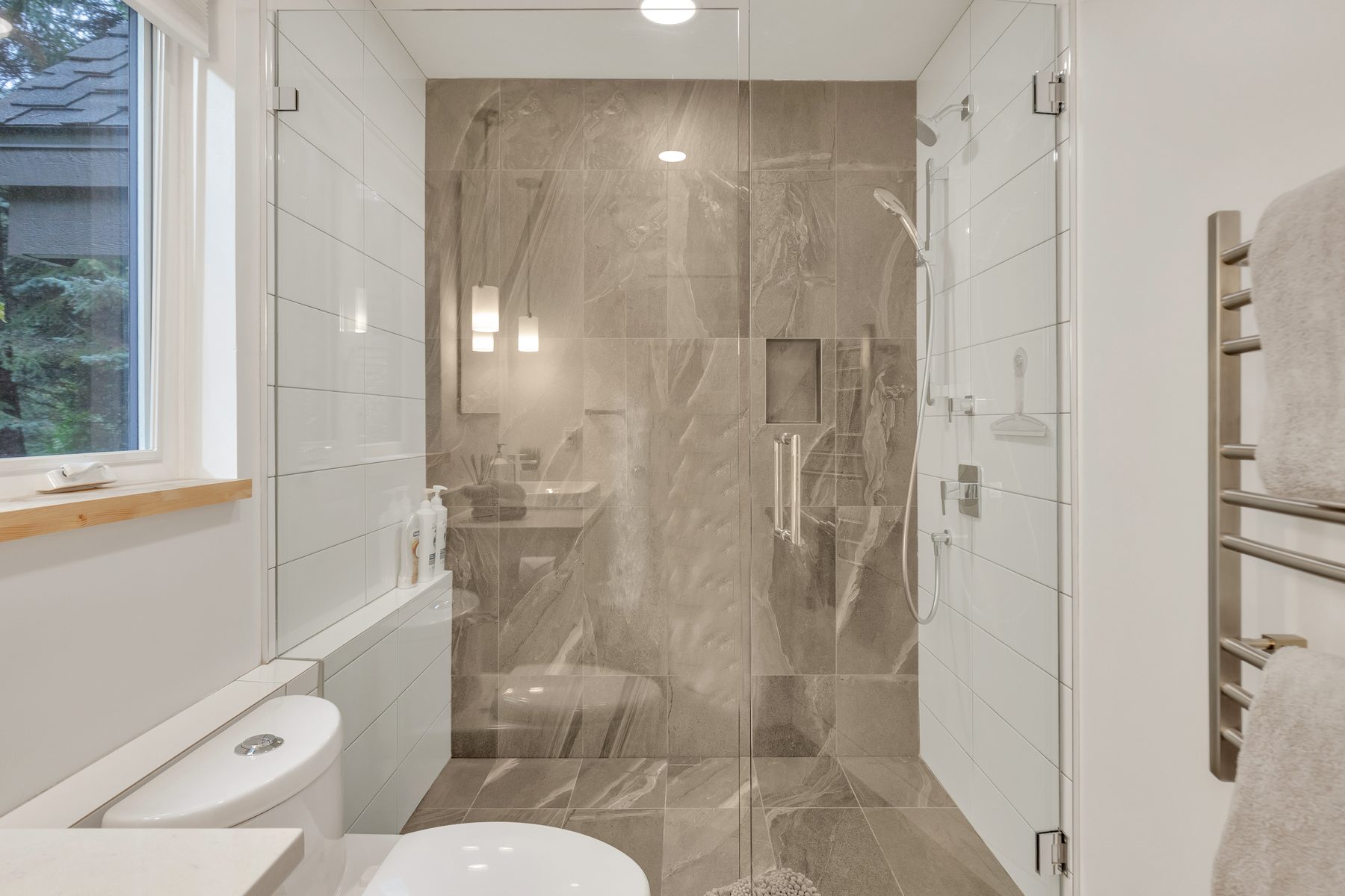 Modern walk-in shower